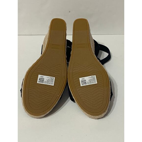 NWOB TOMS Marisela Platform Wedge Sandals Black Size 8 Boho Chic Espadrille NEW - Picture 6 of 6